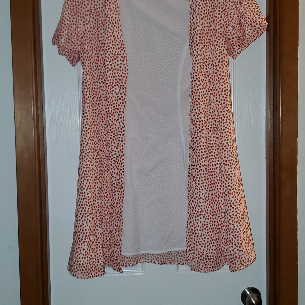 Milly Heart Print Silk Aspen Dress Zooey Deschanel - Picture 13 of 13